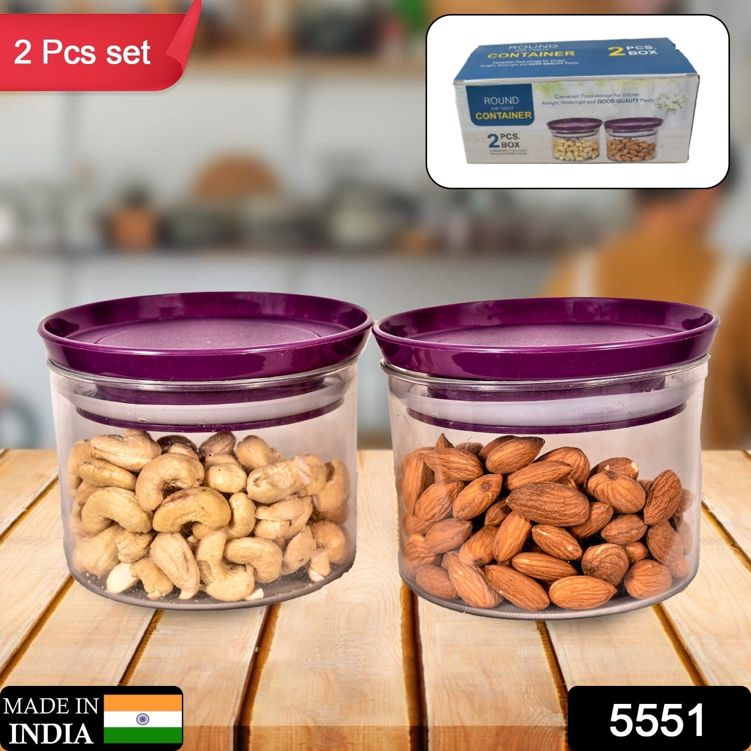5551 Air Tight & Unbreakable Kitchen Jar Set Food Storage Containers for Dry Fruits, Spices, Snacks, Pulses 5551 Air Tight & Unbreakable Kitchen Jar Set Food Storage Containers for Dry Fruits, Spices, Snacks, Pulses